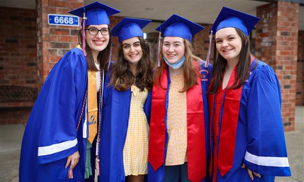 Seniors pose for a photo